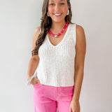 V - Neck Knitted Tank