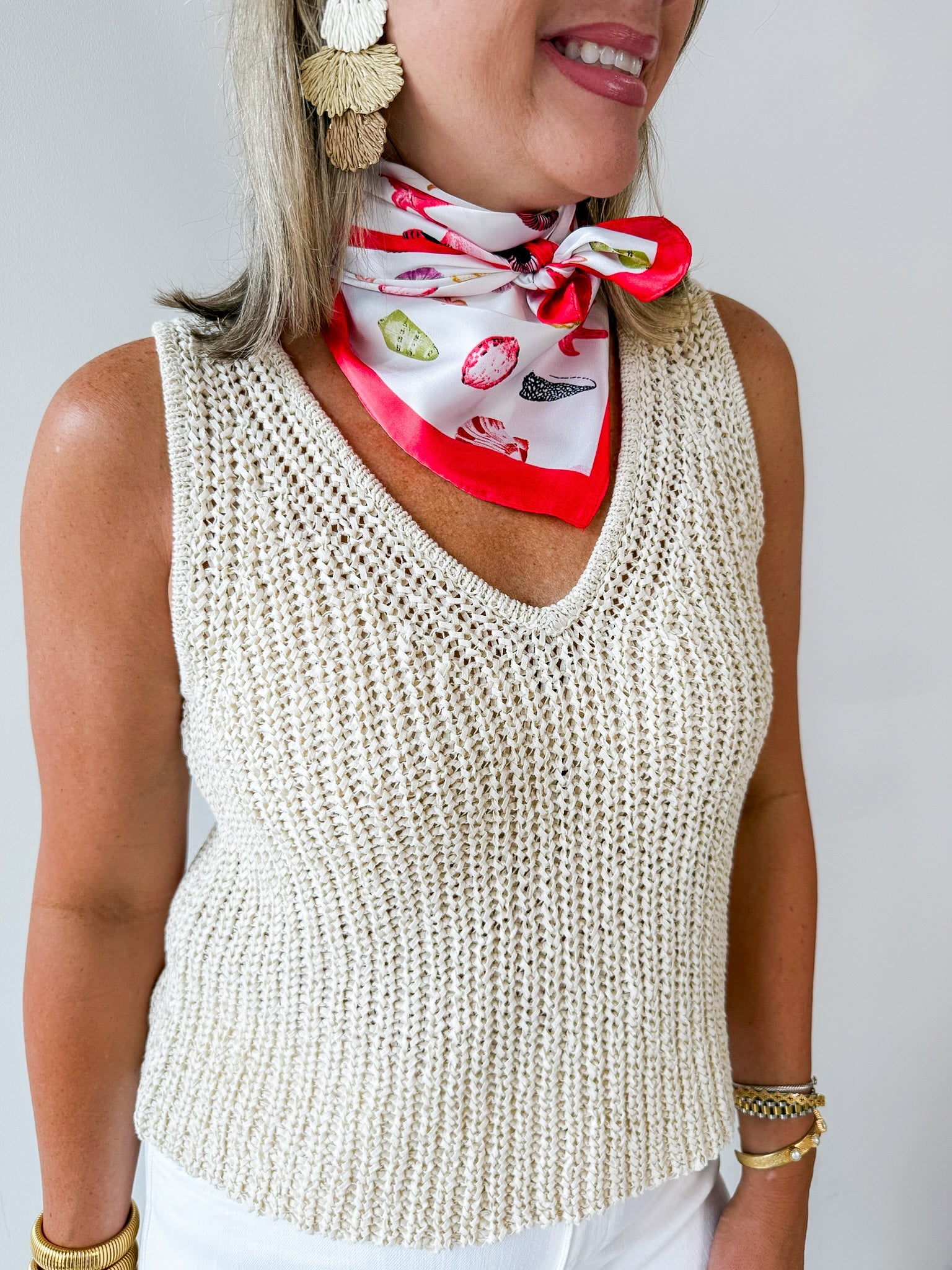 V - Neck Knitted Tank
