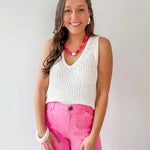 V - Neck Knitted Tank