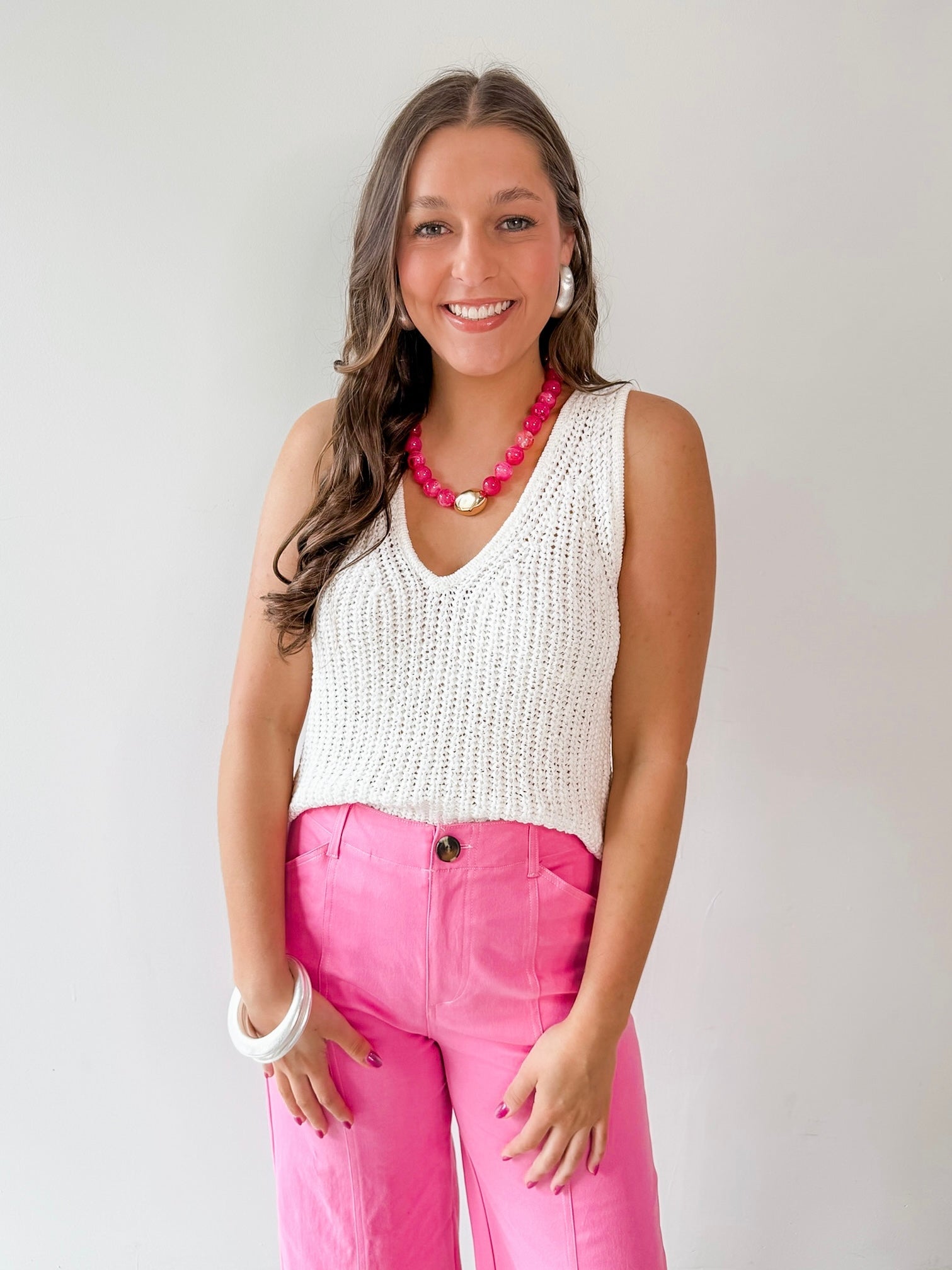 V - Neck Knitted Tank
