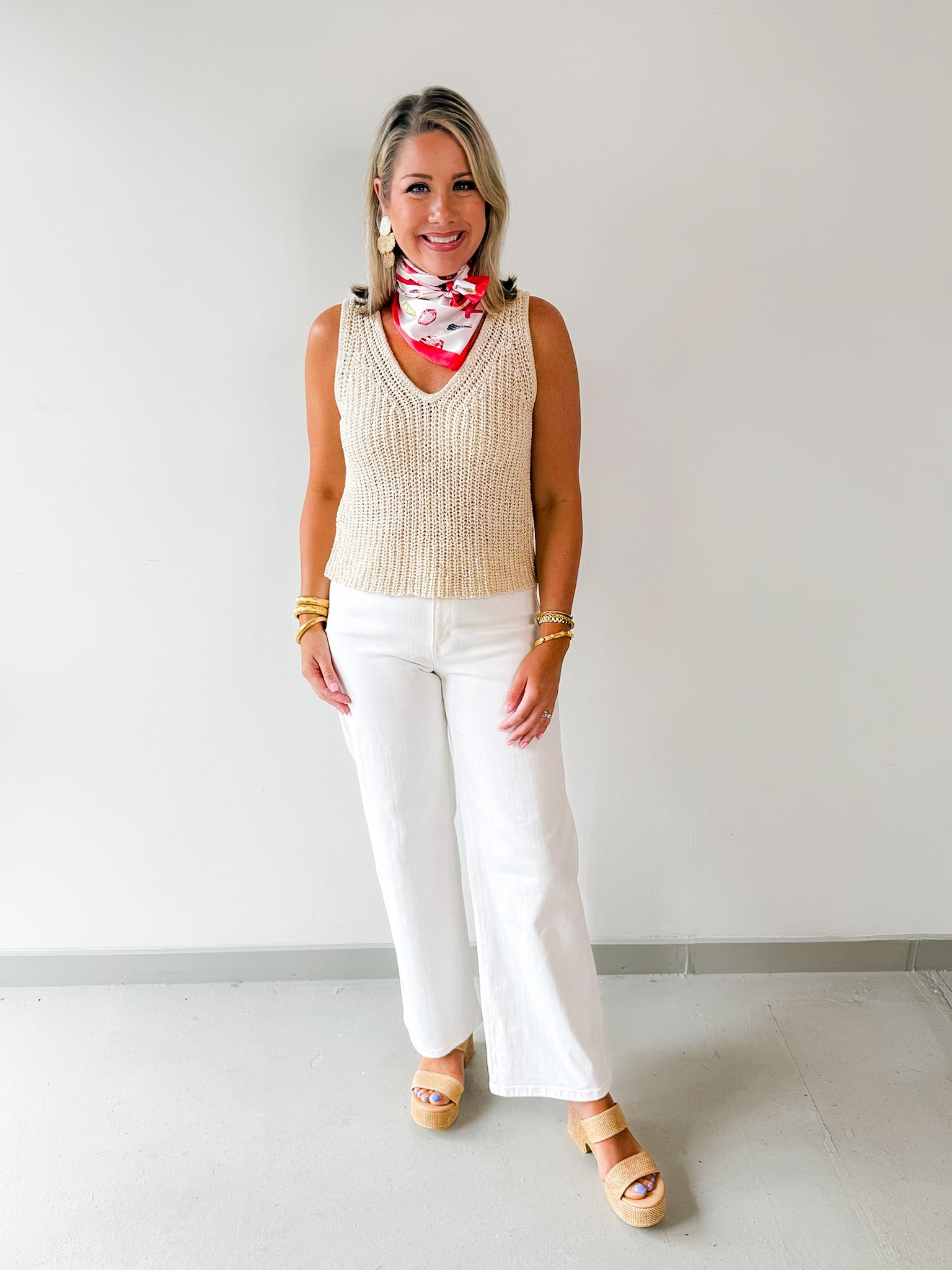 V - Neck Knitted Tank