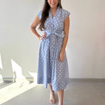 V Neck Midi A Line Dress