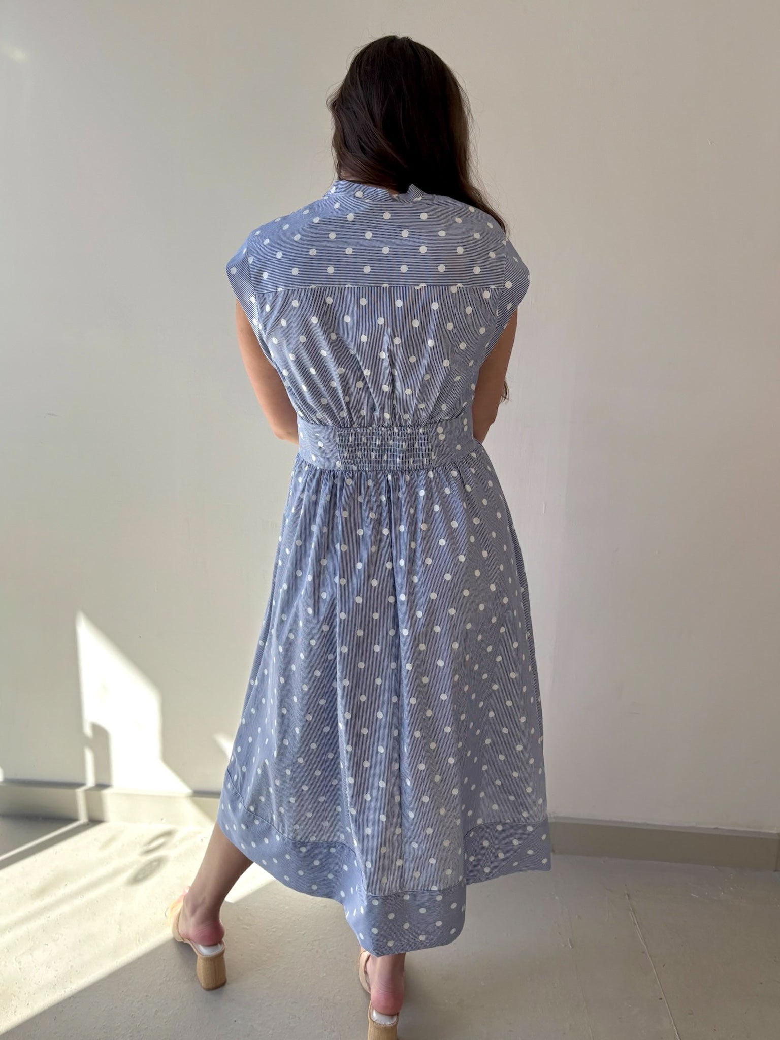 V Neck Midi A Line Dress