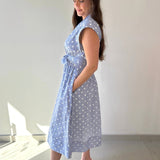 V Neck Midi A Line Dress