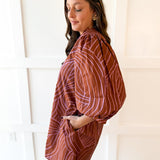 V Neck Tunic Dress - Cocoa