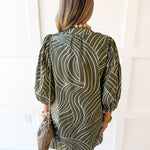 V Neck Tunic Dress - Olive