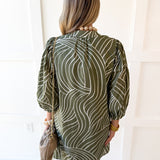 V Neck Tunic Dress - Olive