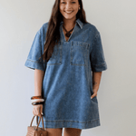Vanessa V - neck Denim Tunic Dress