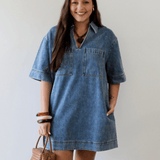 Vanessa V - neck Denim Tunic Dress