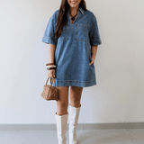 Vanessa V - neck Denim Tunic Dress