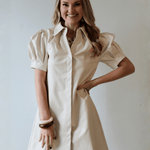 Vegan Leather Mini Dress - Ivory