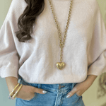 Vintage Puffy Heart Necklace