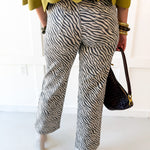 Vintage Straight Zebra Print Denim