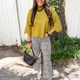 Vintage Straight Zebra Print Denim