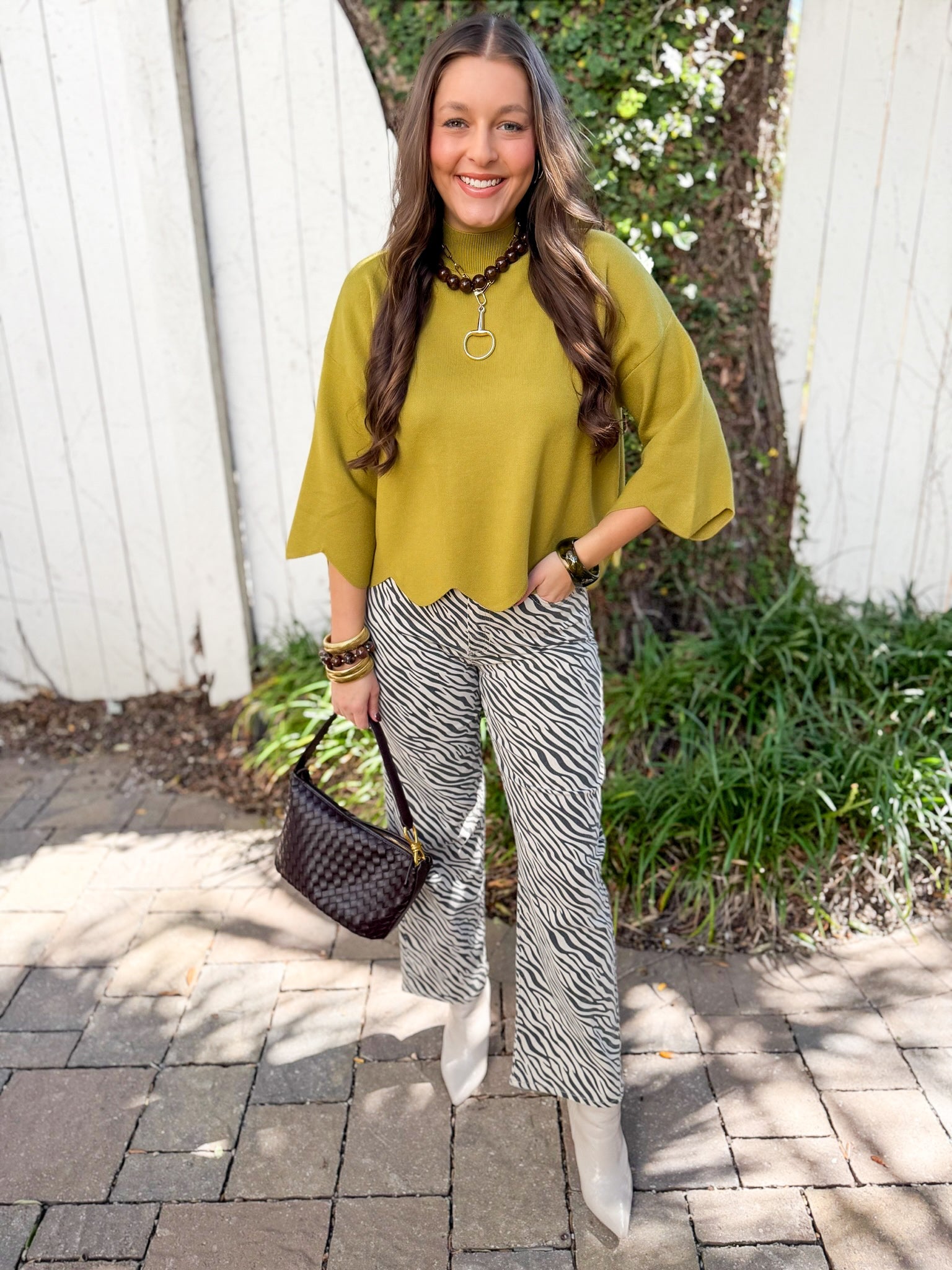 Vintage Straight Zebra Print Denim