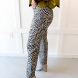 Vintage Straight Zebra Print Denim