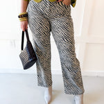 Vintage Straight Zebra Print Denim