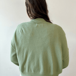 Waffle Open Front Sweater Cardigan - Pistachio