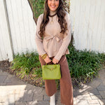 Waist Tie Knit Top - Taupe