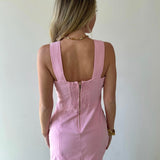 Washed Cotton Twill Mini Dress - Strawberry Milk