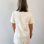 Washed Denim Embroidered Dress