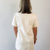 Washed Denim Embroidered Dress