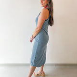 Washed Stripe Tank Knit Midi Dress