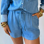 Washed Tencel Shorts - Chambray