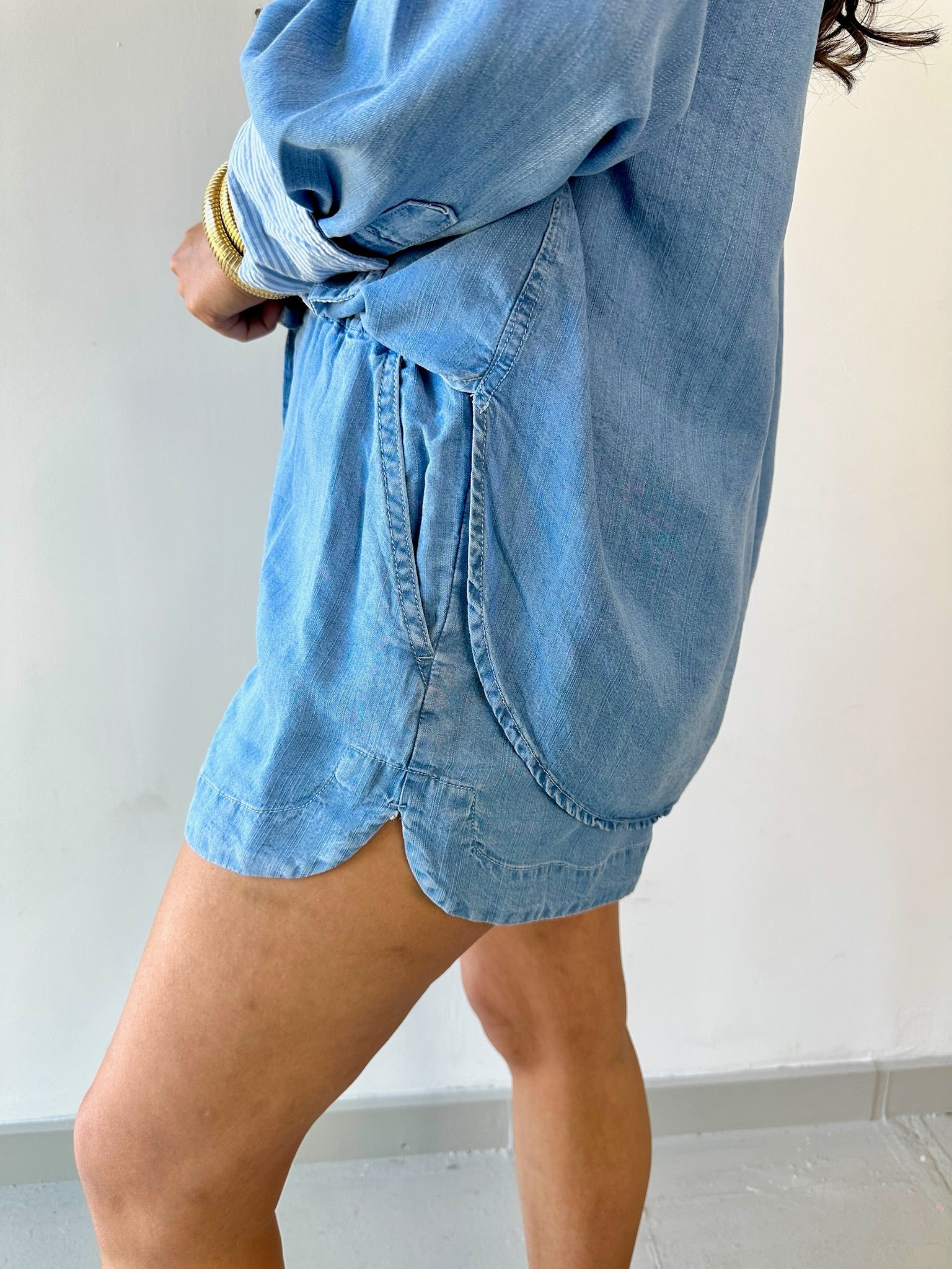 Washed Tencel Shorts - Chambray