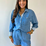 Washed Tencel Shorts - Chambray
