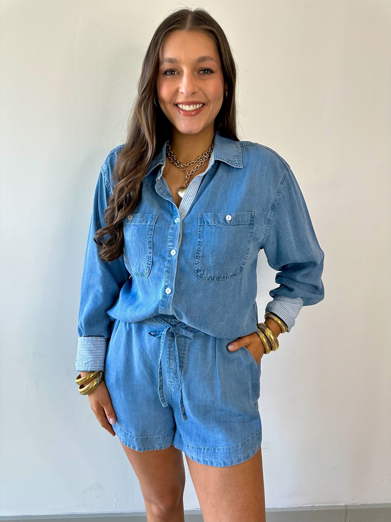 Washed Tencel Shorts - Chambray