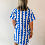 Wave Print Shift Dress