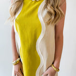 Wavy Contrast Color Block Dress