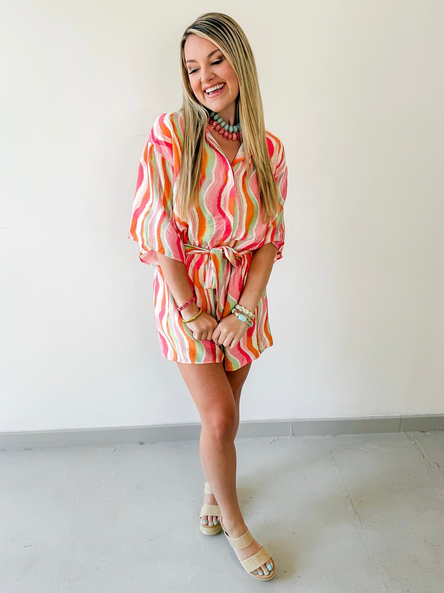 Wavy Stripe Romper