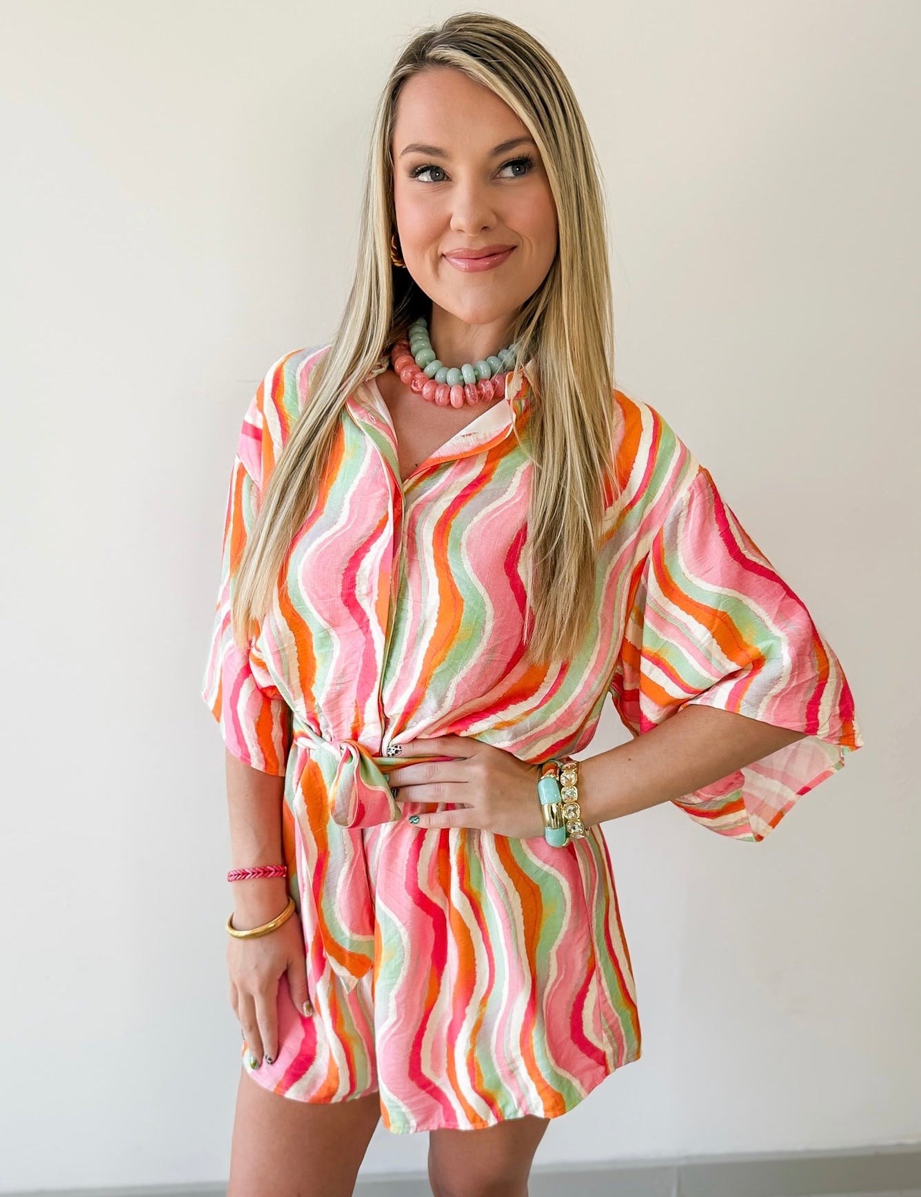 Wavy Stripe Romper