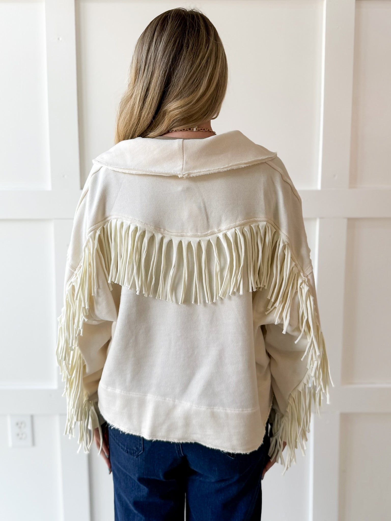 Western Fringe Jacket - Bone