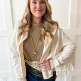 Western Fringe Jacket - Bone