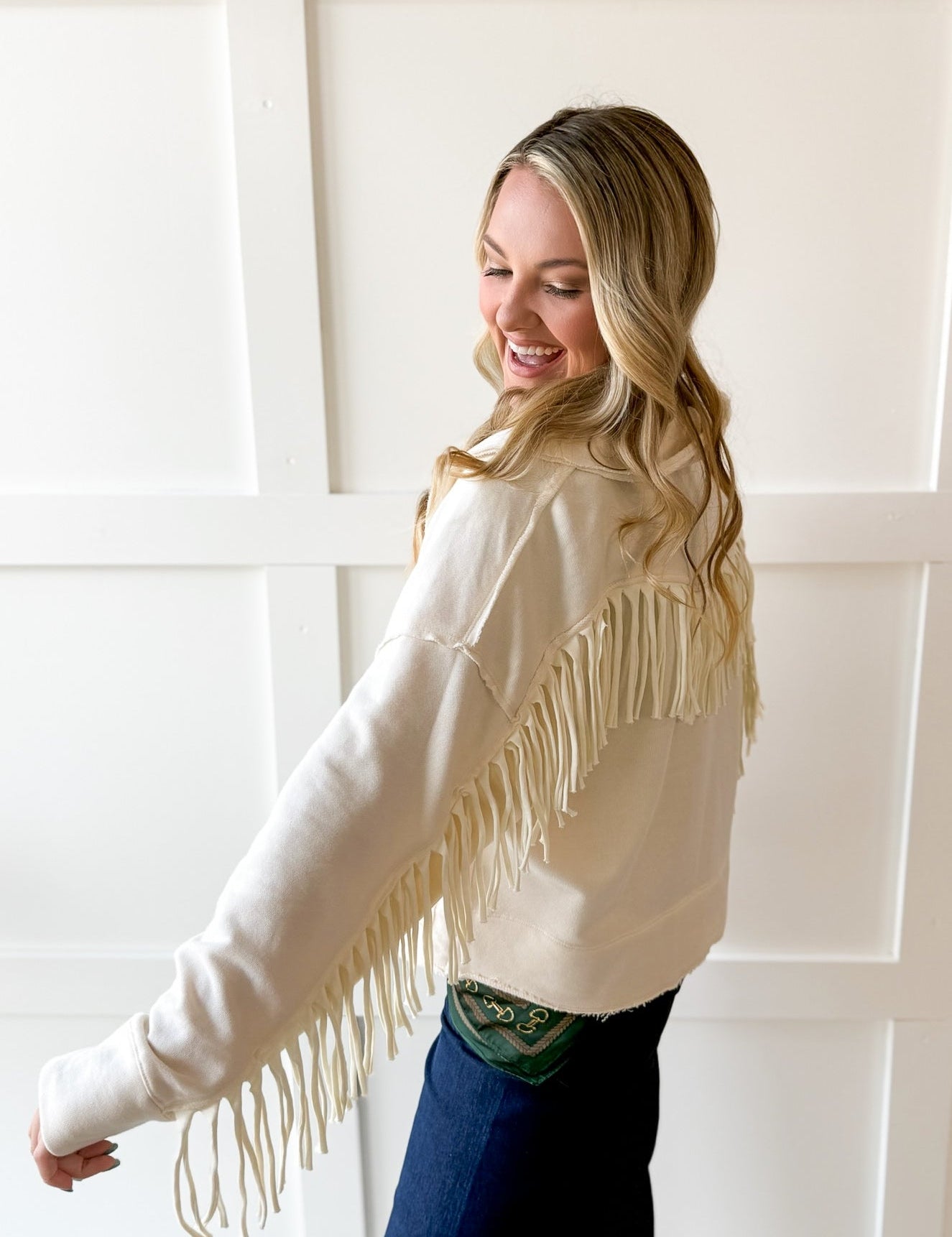 Western Fringe Jacket - Bone