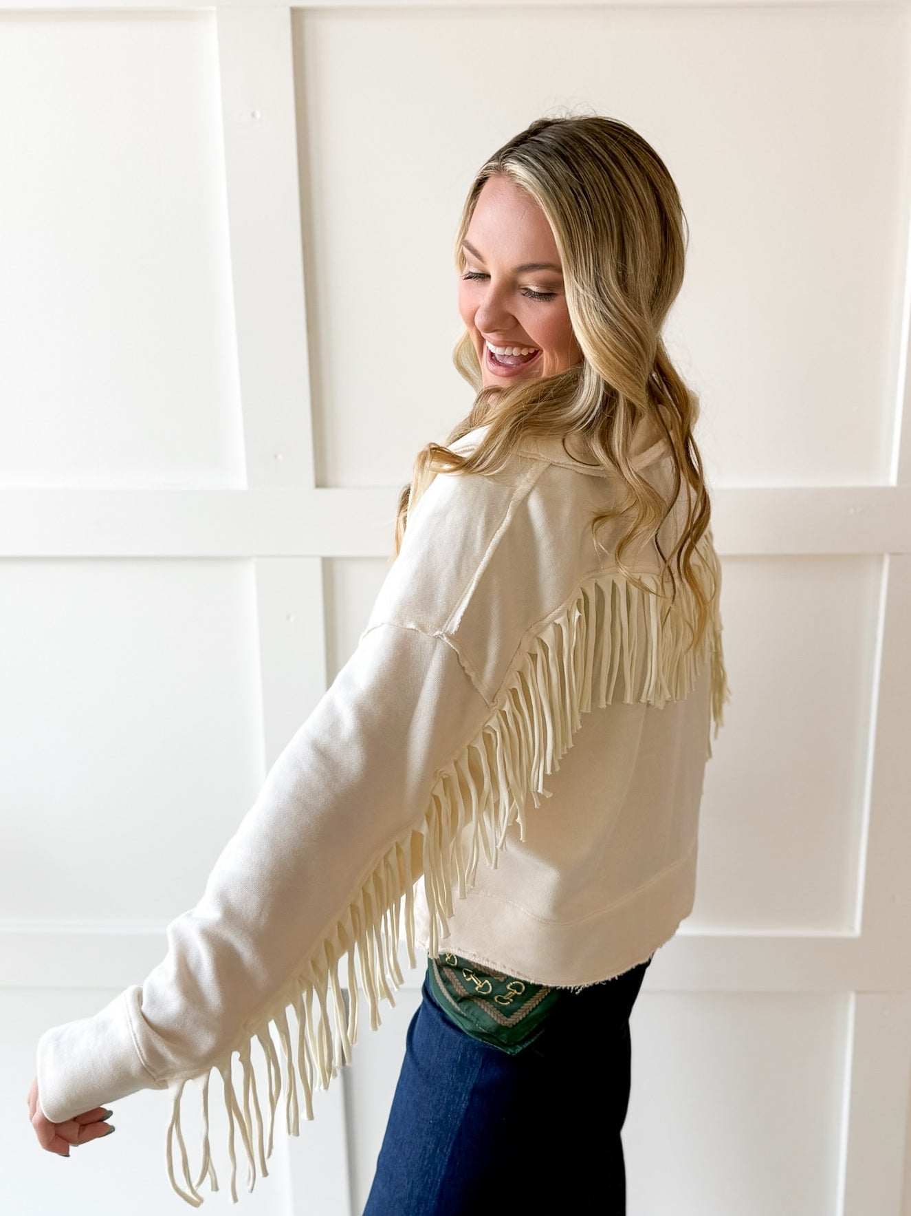 Western Fringe Jacket - Bone