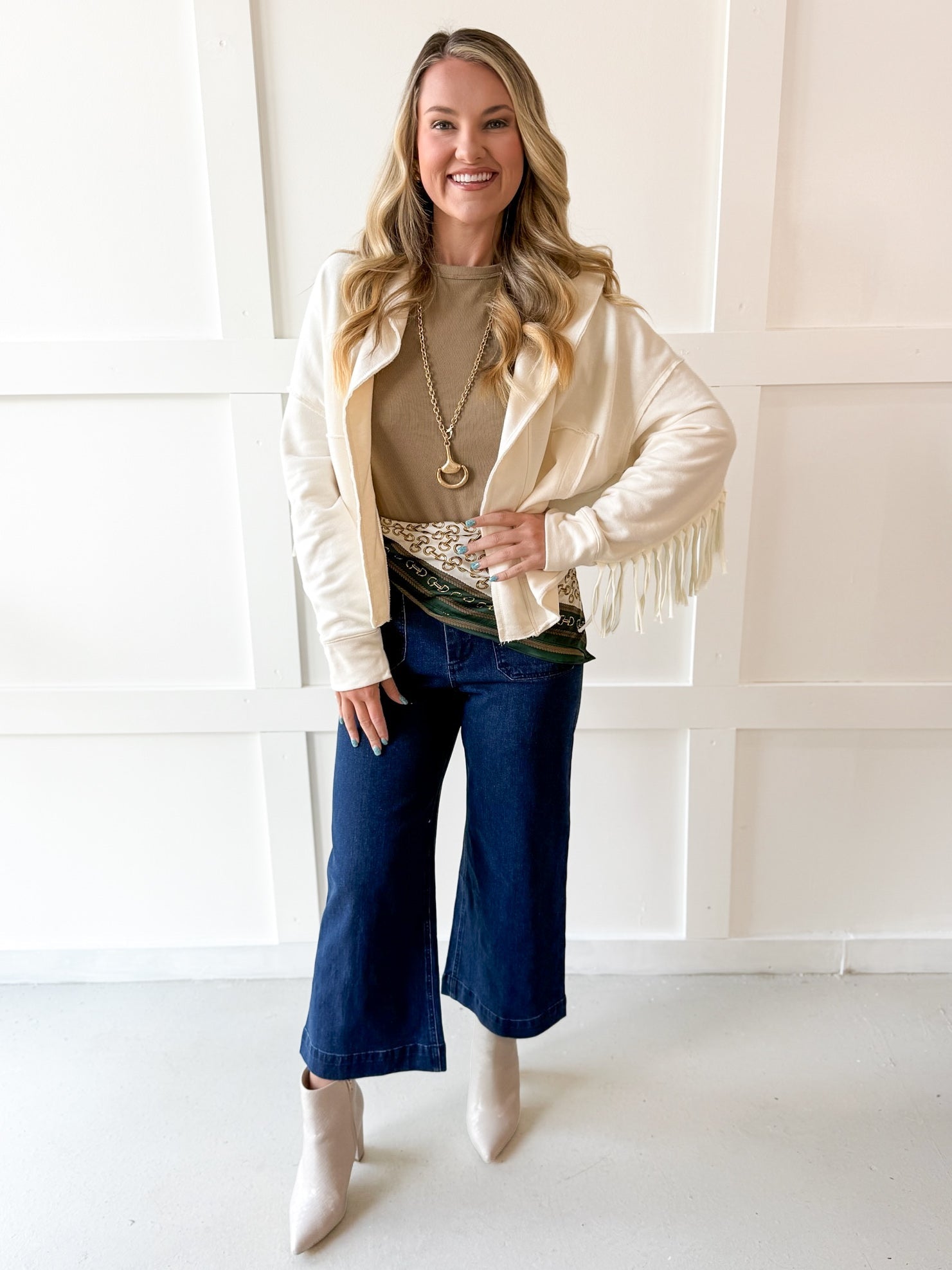 Western Fringe Jacket - Bone