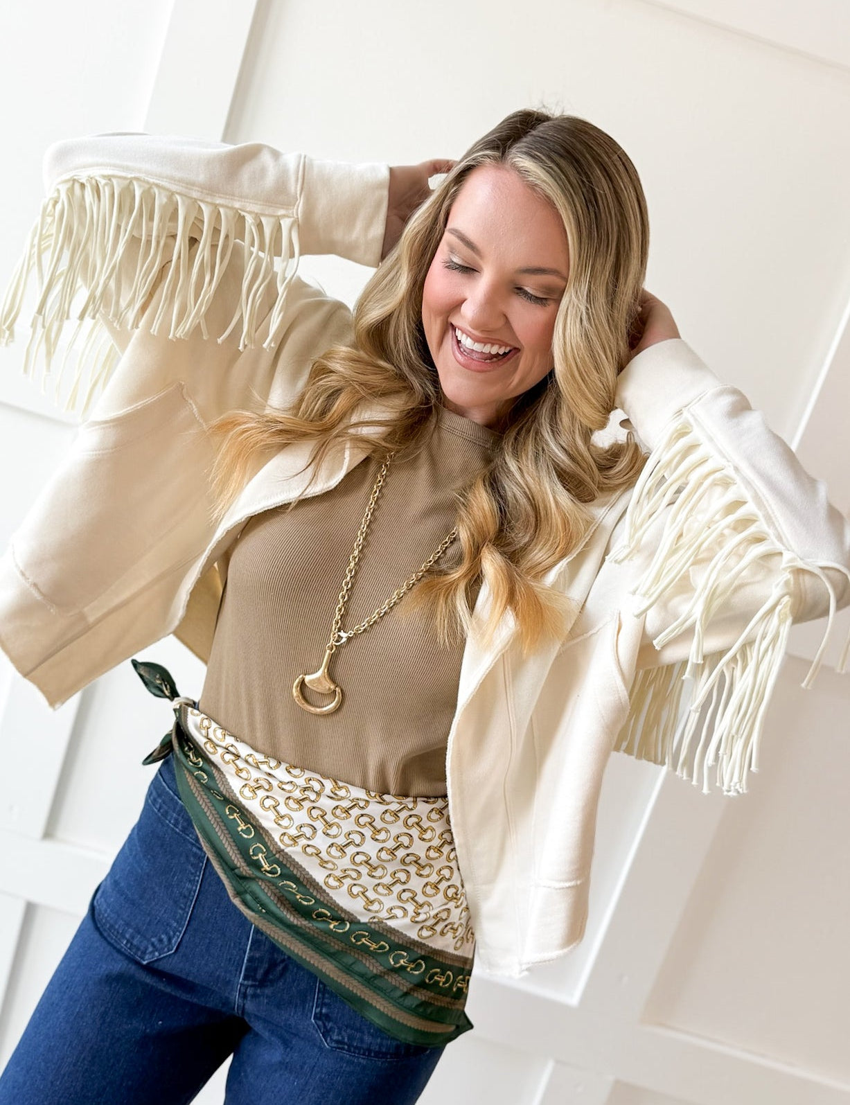 Western Fringe Jacket - Bone