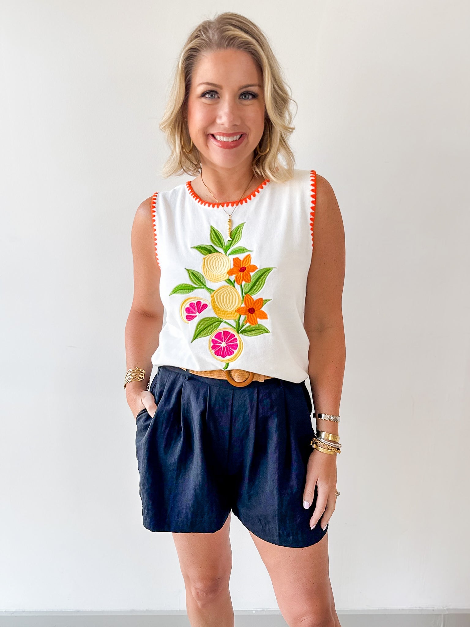 Whip Stitch Citrus Fruit Top