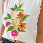 Whip Stitch Citrus Fruit Top