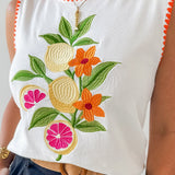 Whip Stitch Citrus Fruit Top