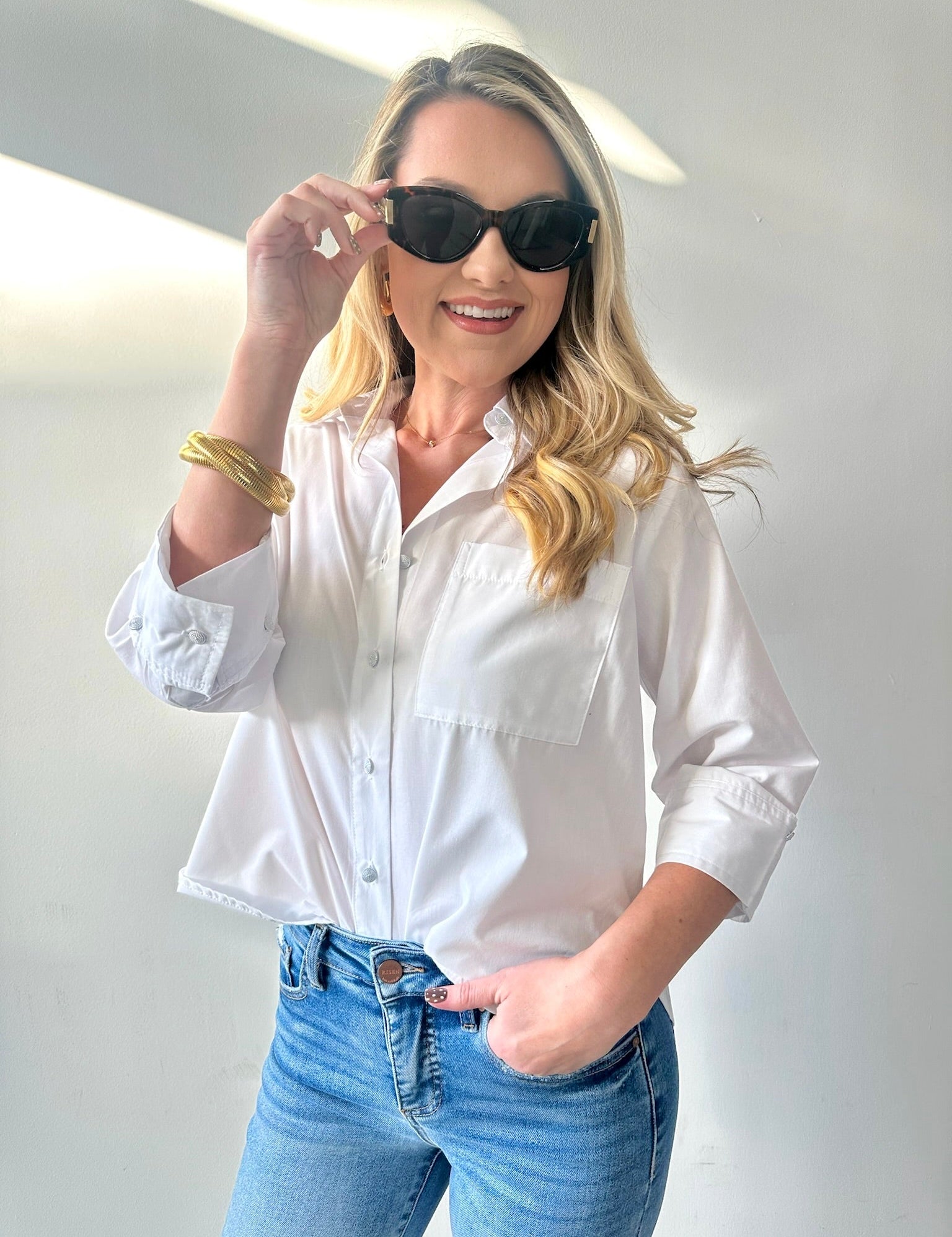 White Button Down Top