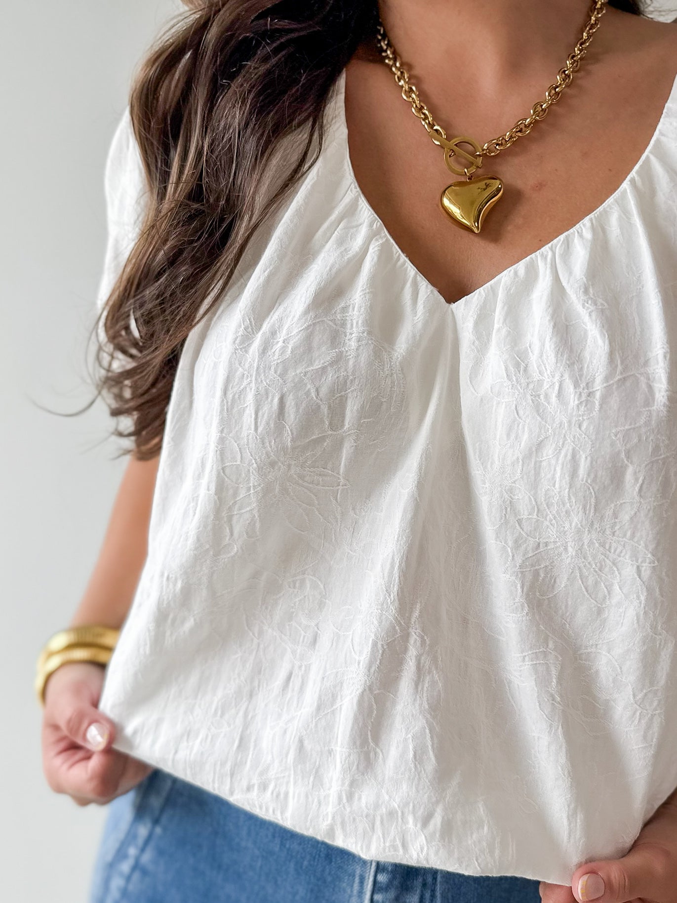 White Flutter Sleeve Top