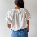 White Flutter Sleeve Top