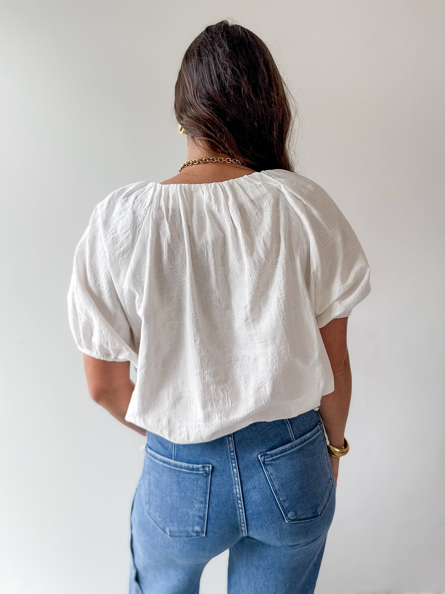 White Flutter Sleeve Top