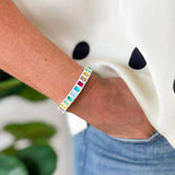 White Multi Color Stone Bracelet