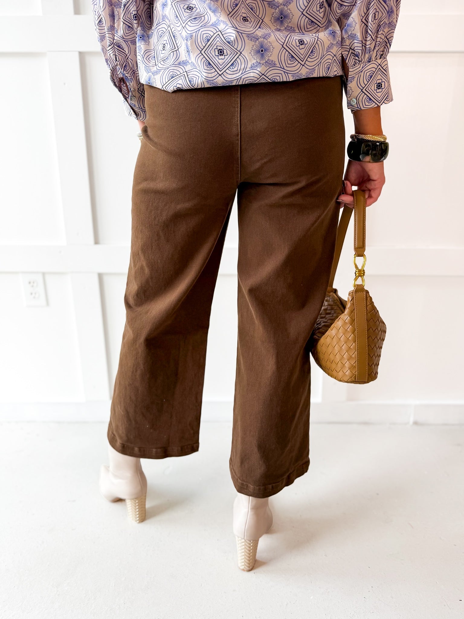 Wide Leg Pants - Brown